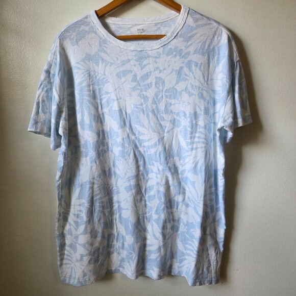 EUC AERIE WHITE / BLUE SUMMER TEE COTTON  OVERSIZED SIZE SMALL - Picture 2 of 11